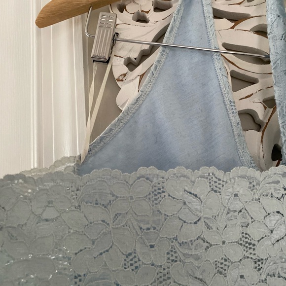 Wild Cat Y2K Lace VTG Halter Top Baby Blue Size Medium 2000s Party Festival club - Picture 6 of 9